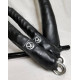 Trapeze |  Swinging Trapeze Bar | Black Ropes | 3m | Black Leather Protectors | 3 or 6 lbs  Weights
